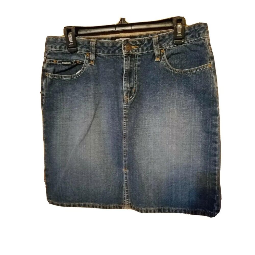 Squeeze Jean Denim Skirt Blue Jeans Size 11 Juniors Girls